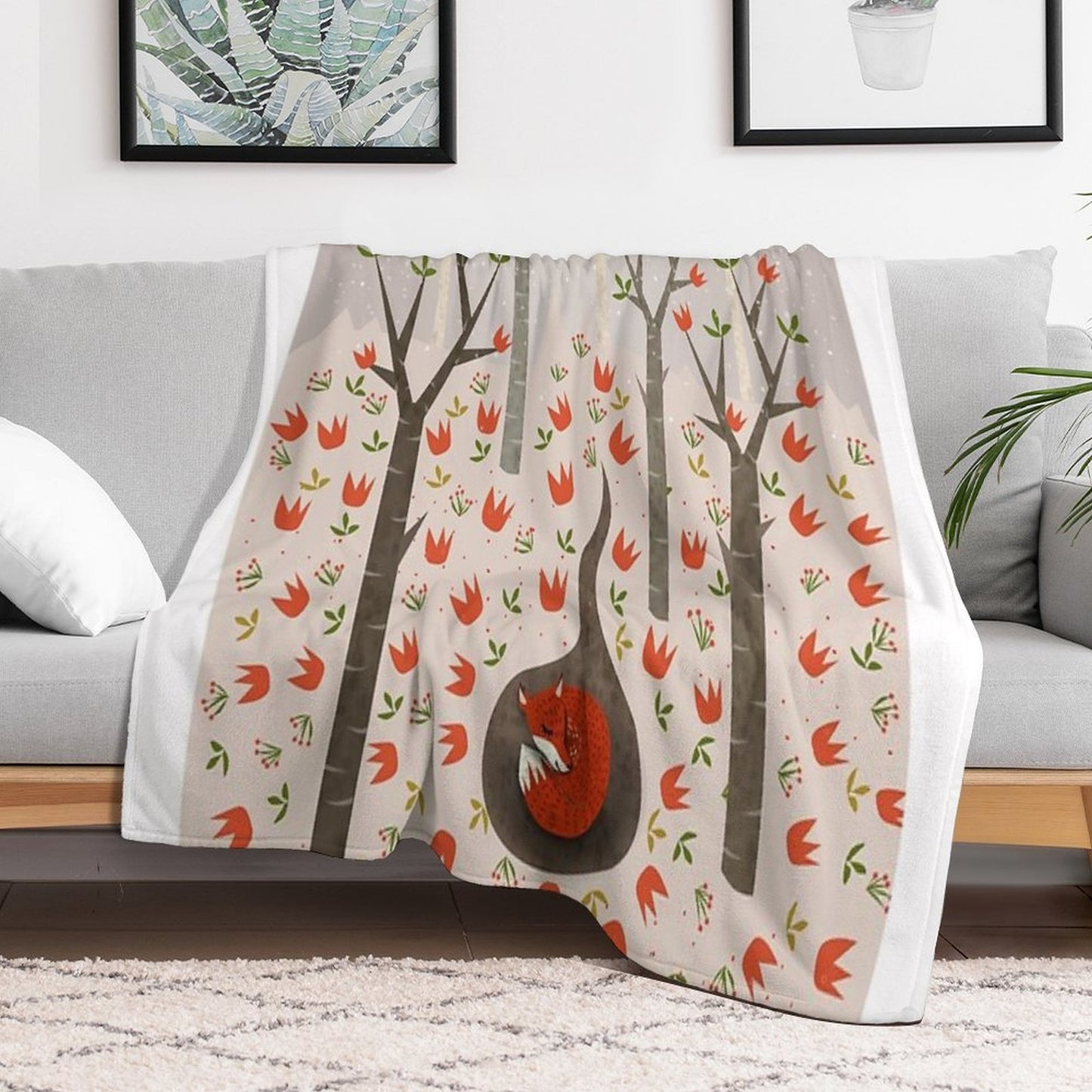 Sleeping Fox Sustainable Throw Blanket