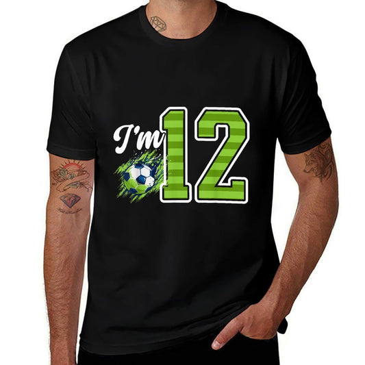 12th Soccer Birthday Party Twelve Year Old Soccer Player  Heathered Texture T-Shirt