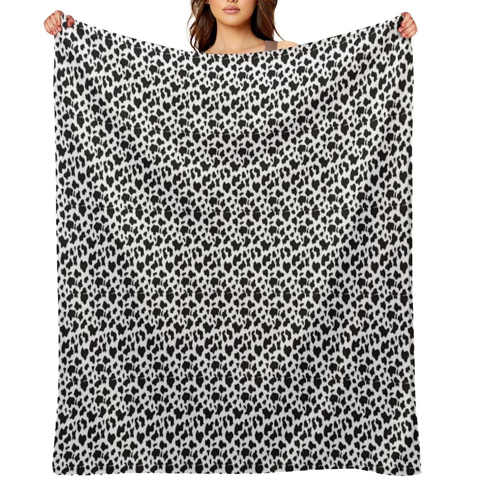 Cow Print Wrinkle-free Throw Blanket