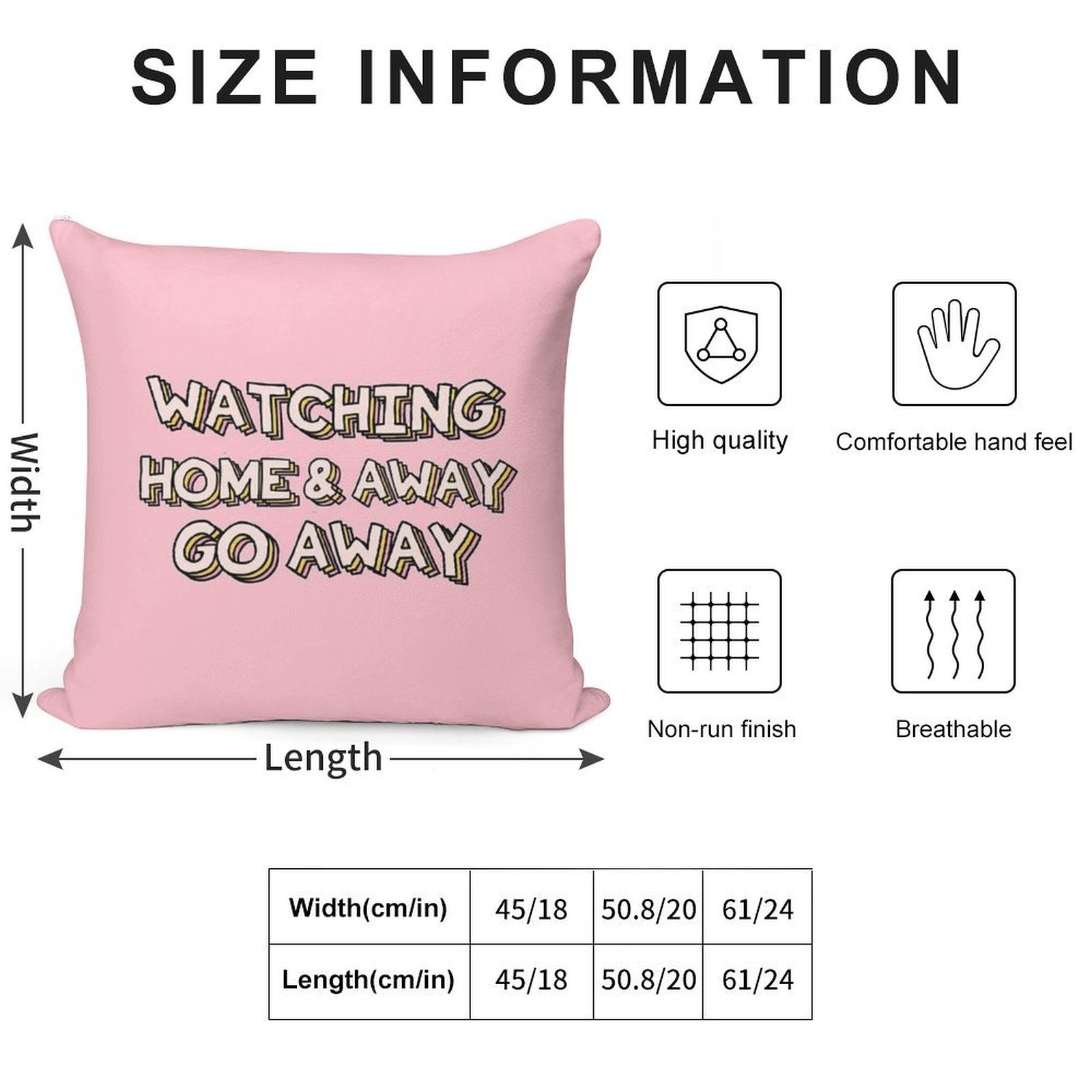Watching Home & Away Go Away Soft Short Plush Fabric Throw Pillow