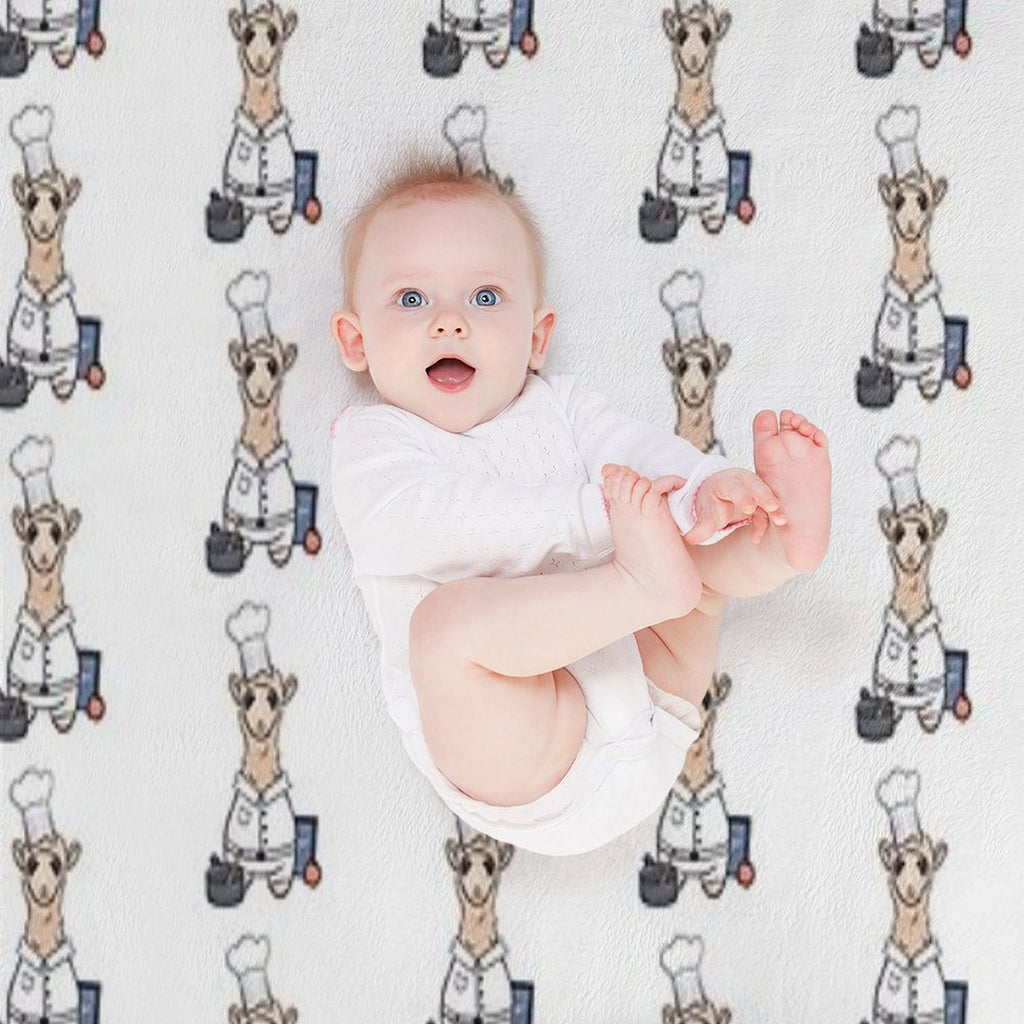 Chef Llama- Cute Cooking Animal Illustration for Foodies & Animal Lovers Machine-washable Throw Blanket