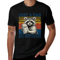 Vintage Racoon Just A Dad Who Always Came Back With The Milk  Stretchy T-Shirt