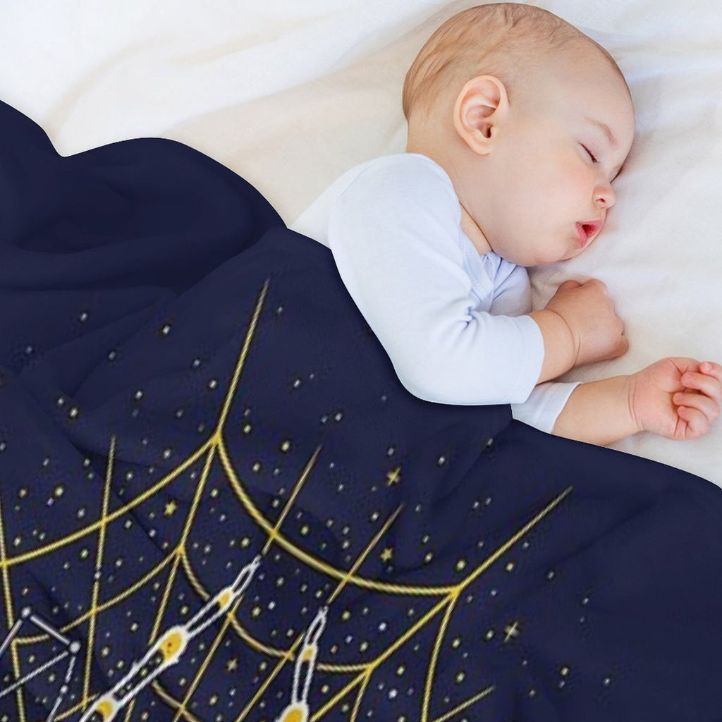 Celestial Spider on Starry Web Easy Care Throw Blanket