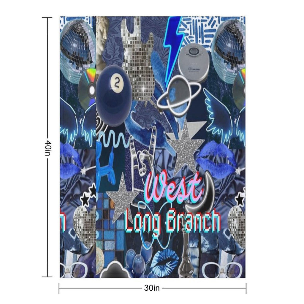 Monmouth West Long Branch COLLAGE Sustainable Throw Blanket
