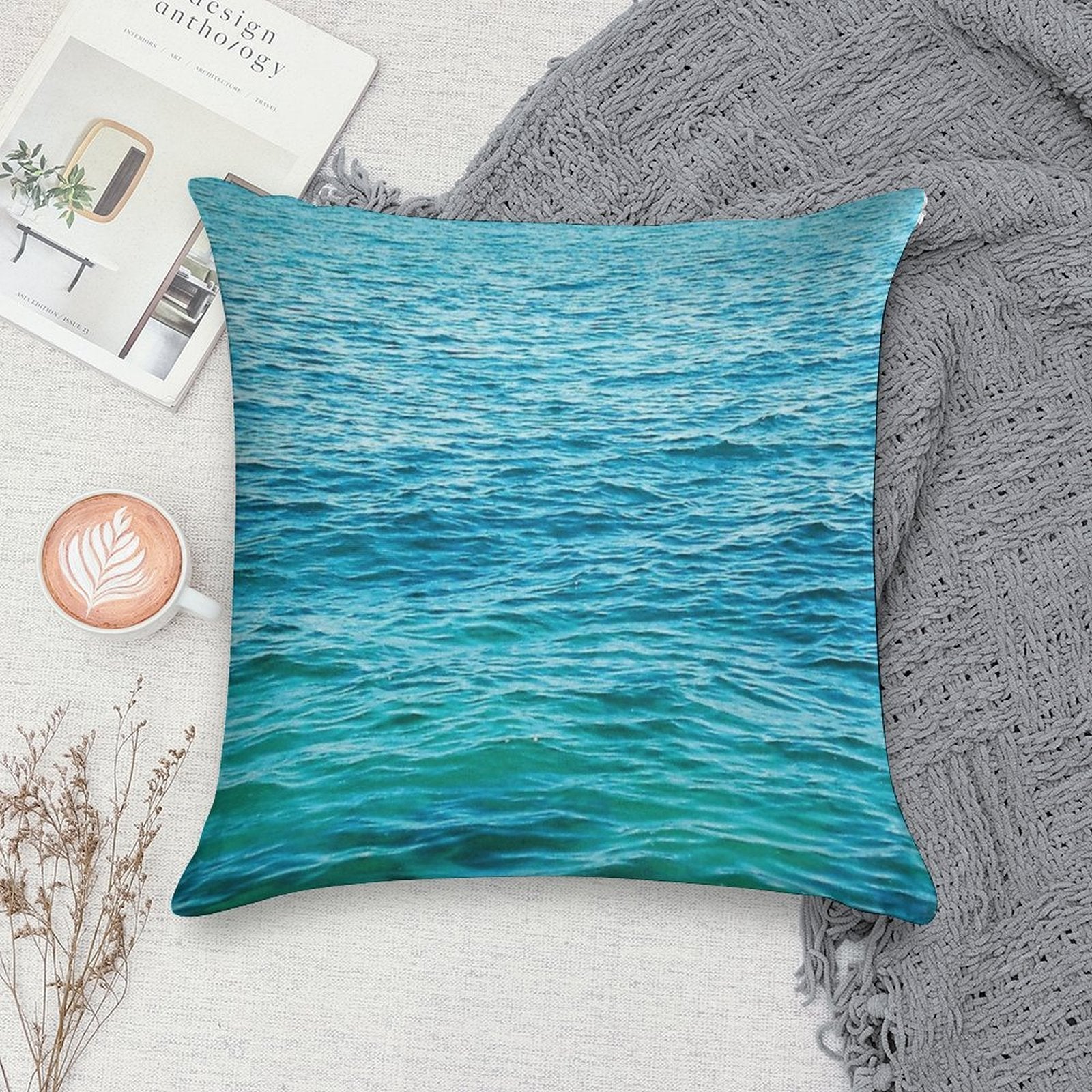 Turquoise Ocean Soft Gift Ready Throw Pillow