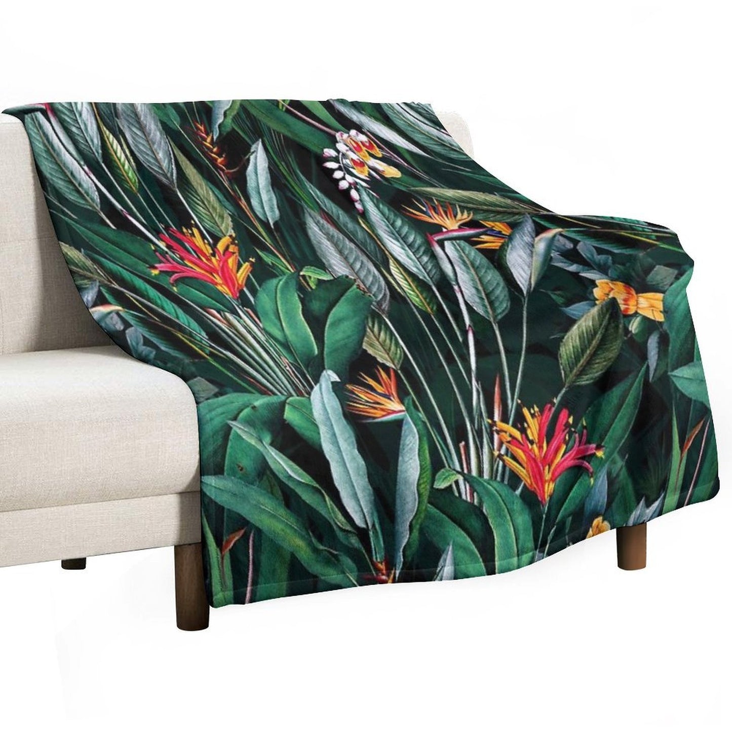 Midnight Garden V Travel-friendly Throw Blanket