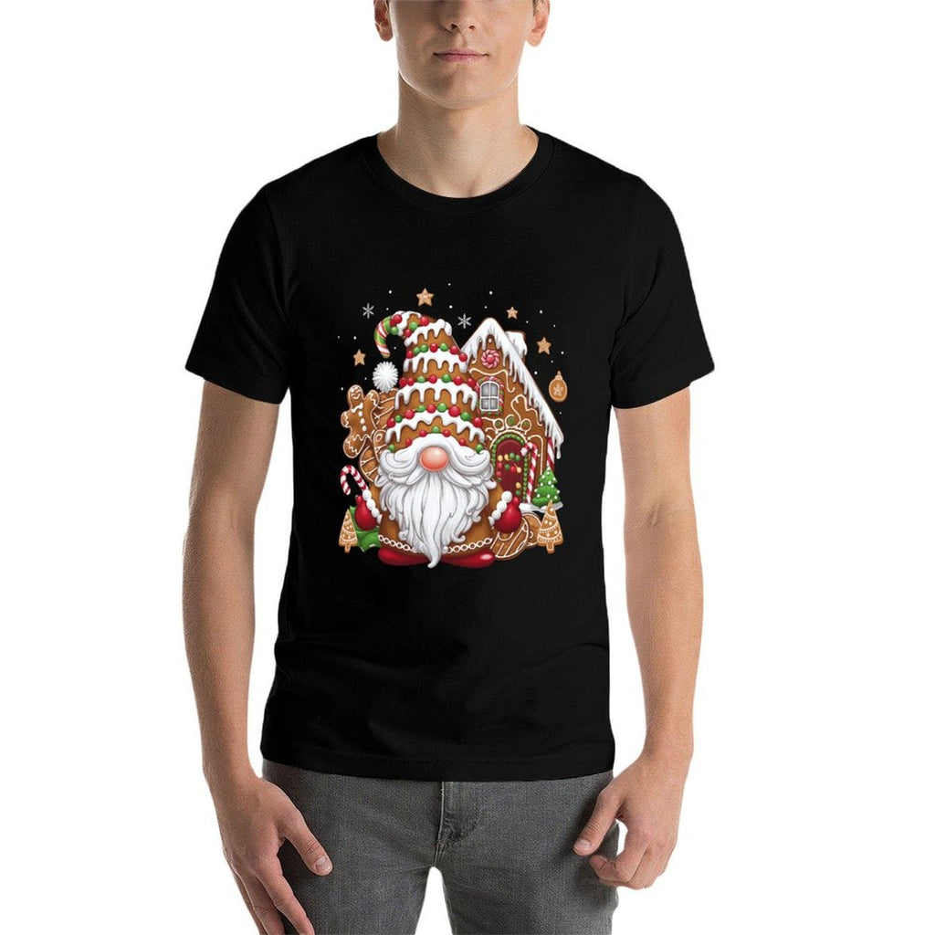 Gingerbread Gnome with Gingerbread House Christmas Fun  Quick-drying T-Shirt