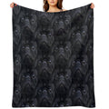 Black Pug Dog Face Velvety-soft Throw Blanket