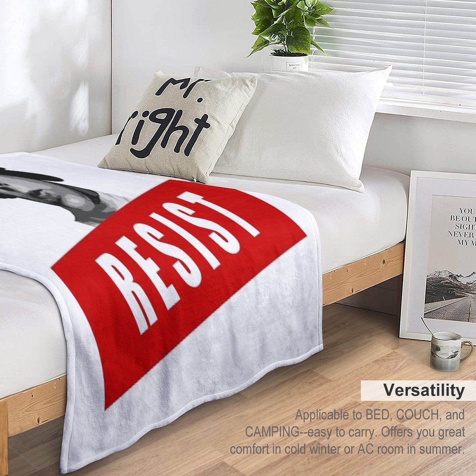 RESIST Like Princess Leia Machine-washable Throw Blanket