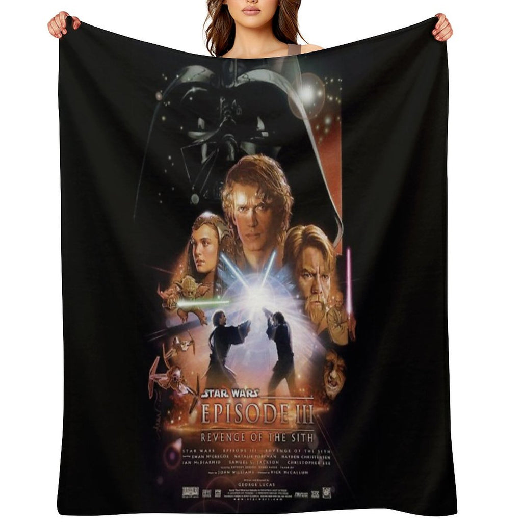 The Vintage Movies Episode III Poster Plush Throw Blanket