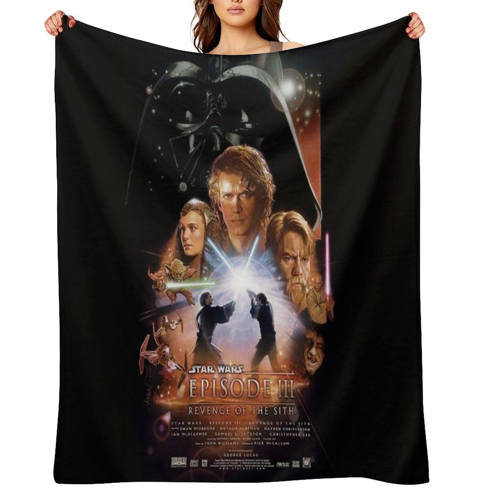 The Vintage Movies Episode III Poster Plush Throw Blanket