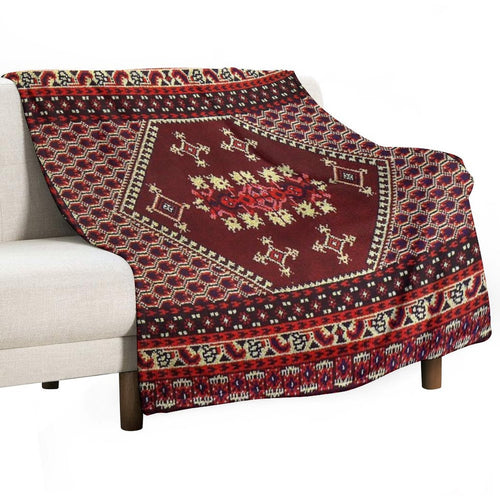 Authentic Moroccan Carpet Machine-washable Throw Blanket