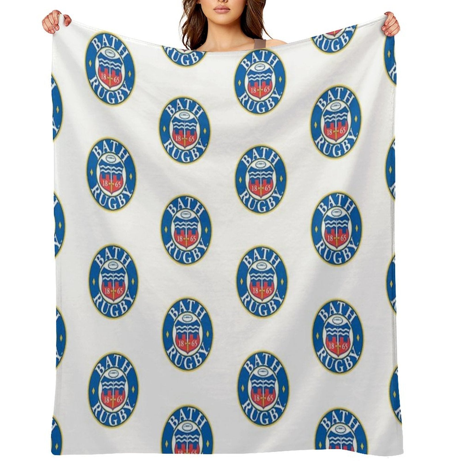 Bath Rugby Plush Throw Blanket