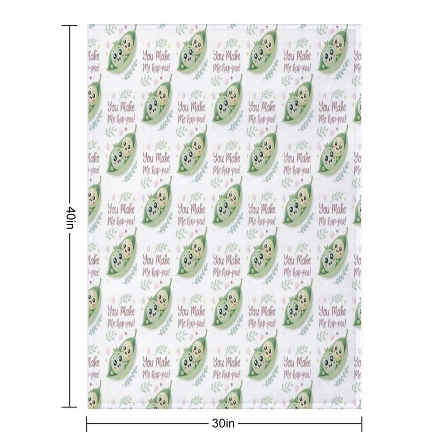 You Make Me Hap-pea! Kawaii Cute Puns Compact Throw Blanket