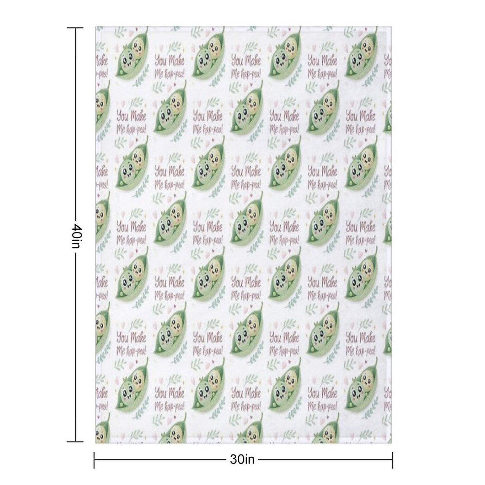 You Make Me Hap-pea! Kawaii Cute Puns Compact Throw Blanket