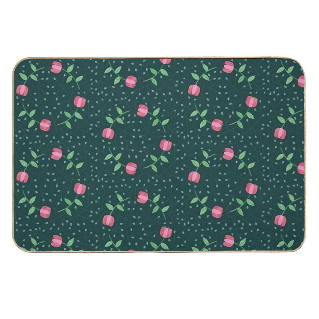 Roses in Circles  High-Traffic Bath Mat