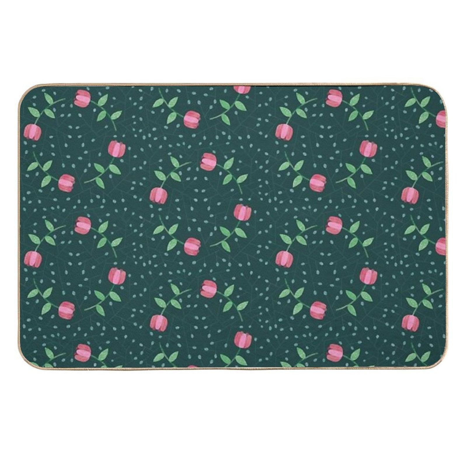 Roses in Circles  High-Traffic Bath Mat