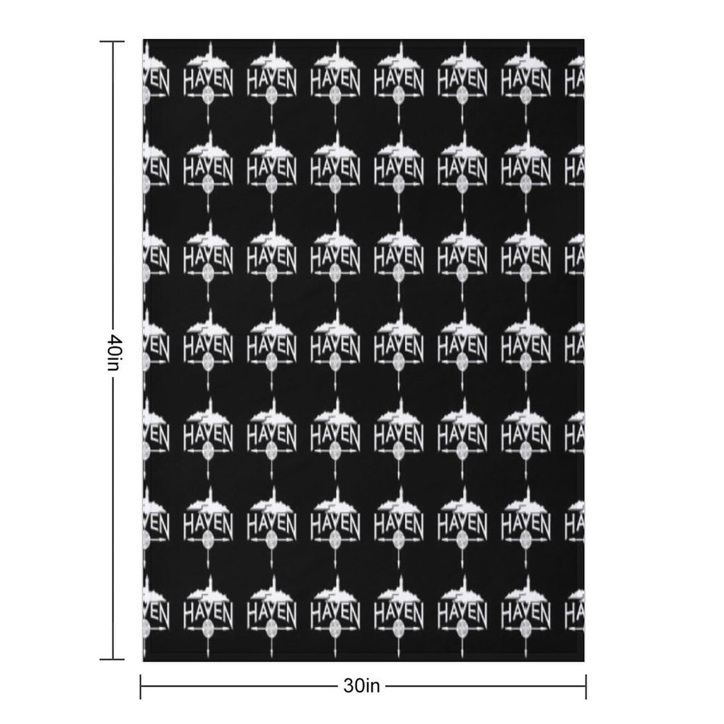 Haven White Logo Wrinkle-free Throw Blanket