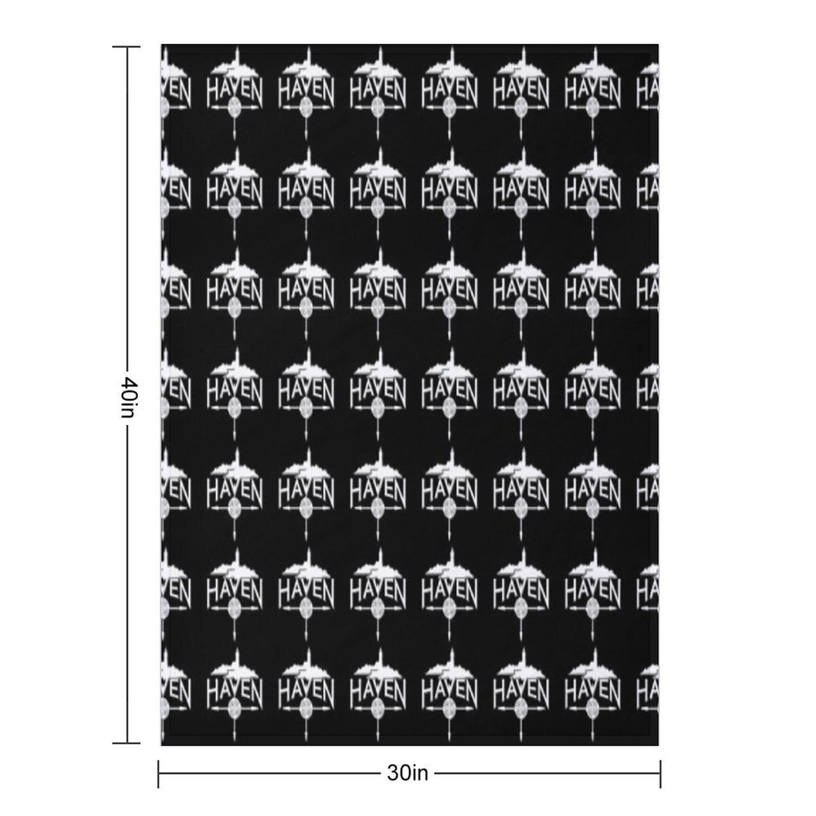 Haven White Logo Wrinkle-free Throw Blanket
