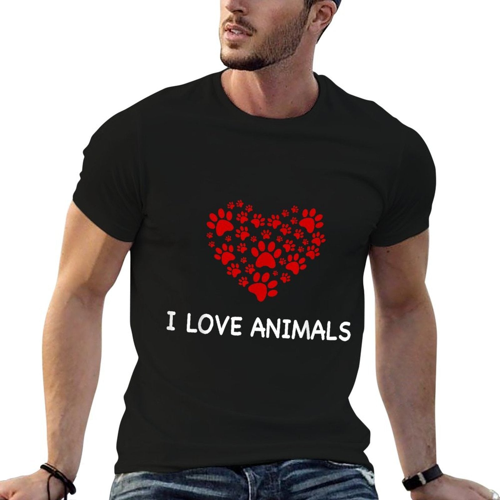 I Love Animals, Animals Are Friends Too  Slim-fit Cut T-Shirt