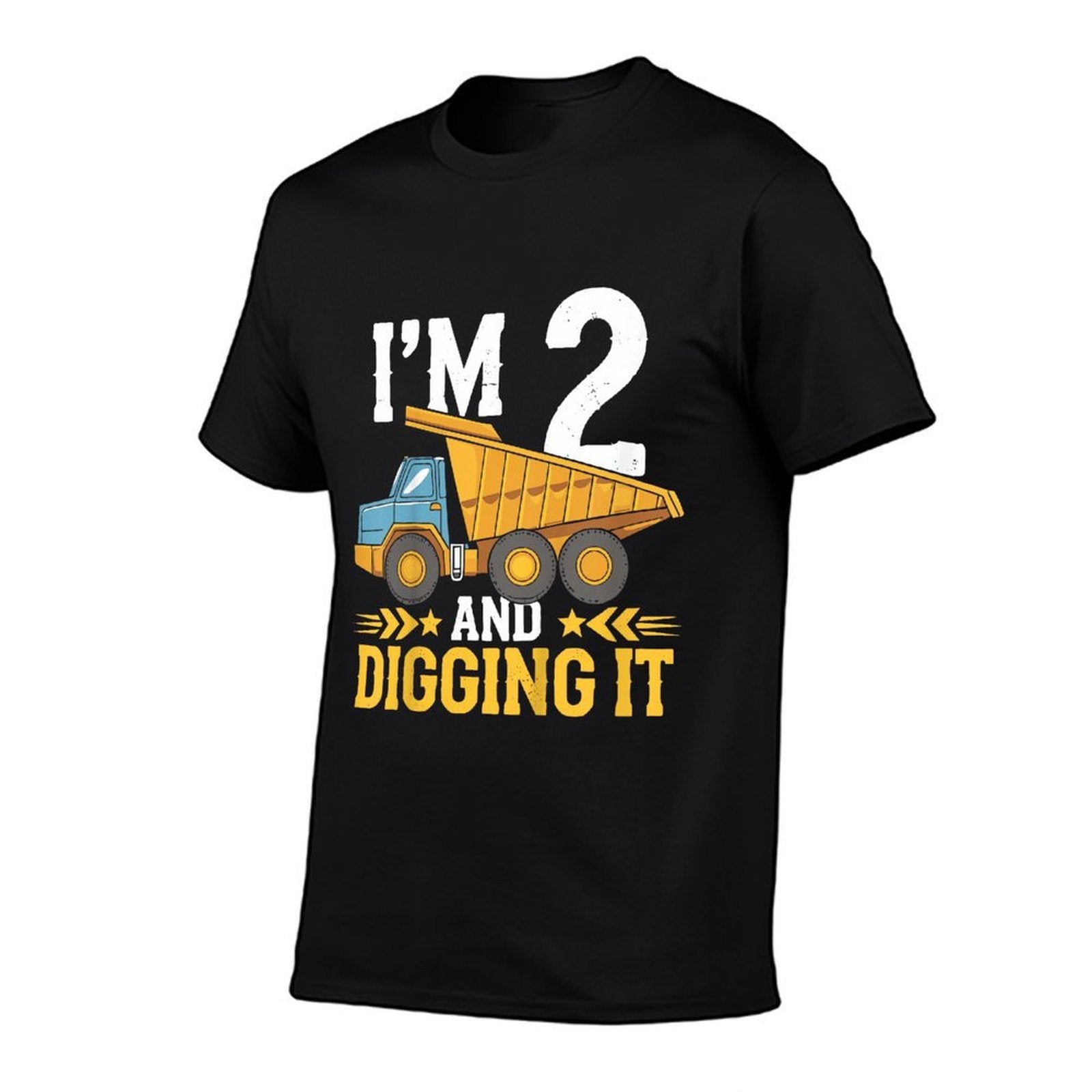 Kids I'm 2 And Digging 2nd Birthday Construction Truck 2 Year Old  Polyester Blend T-Shirt