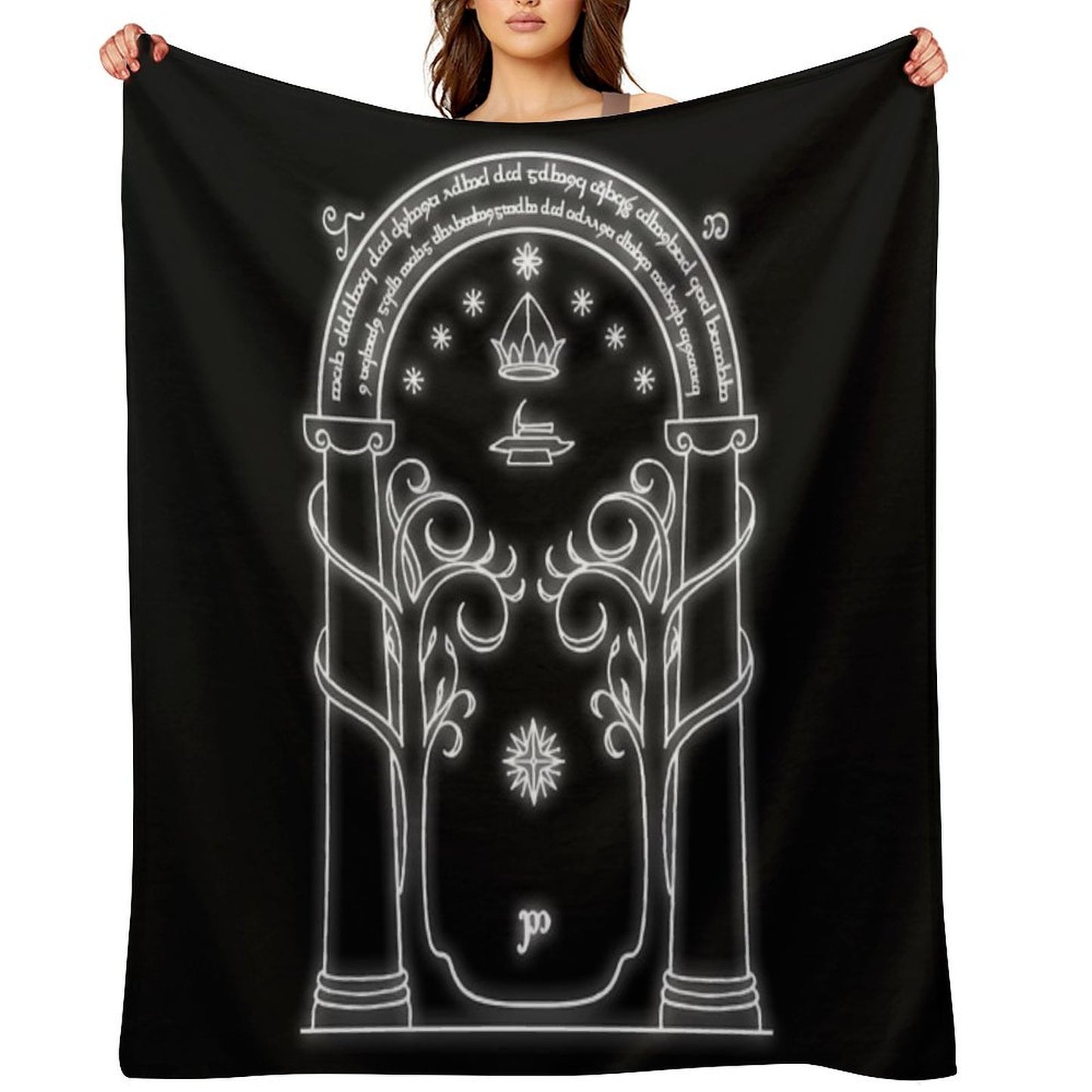 Mines of Moria Door Velvety-soft Throw Blanket