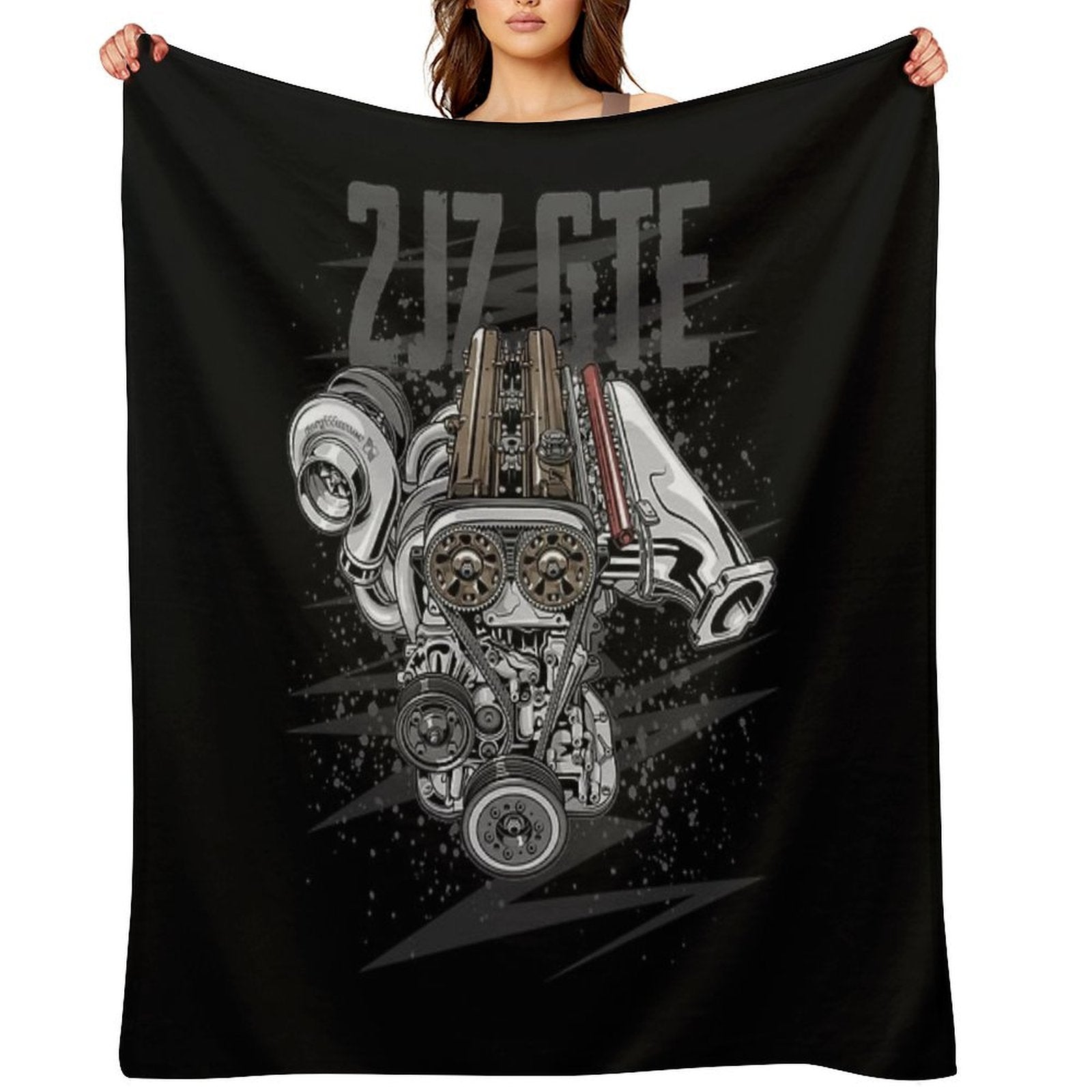 Toyota 2jz Gte Engine Velvety-soft Throw Blanket