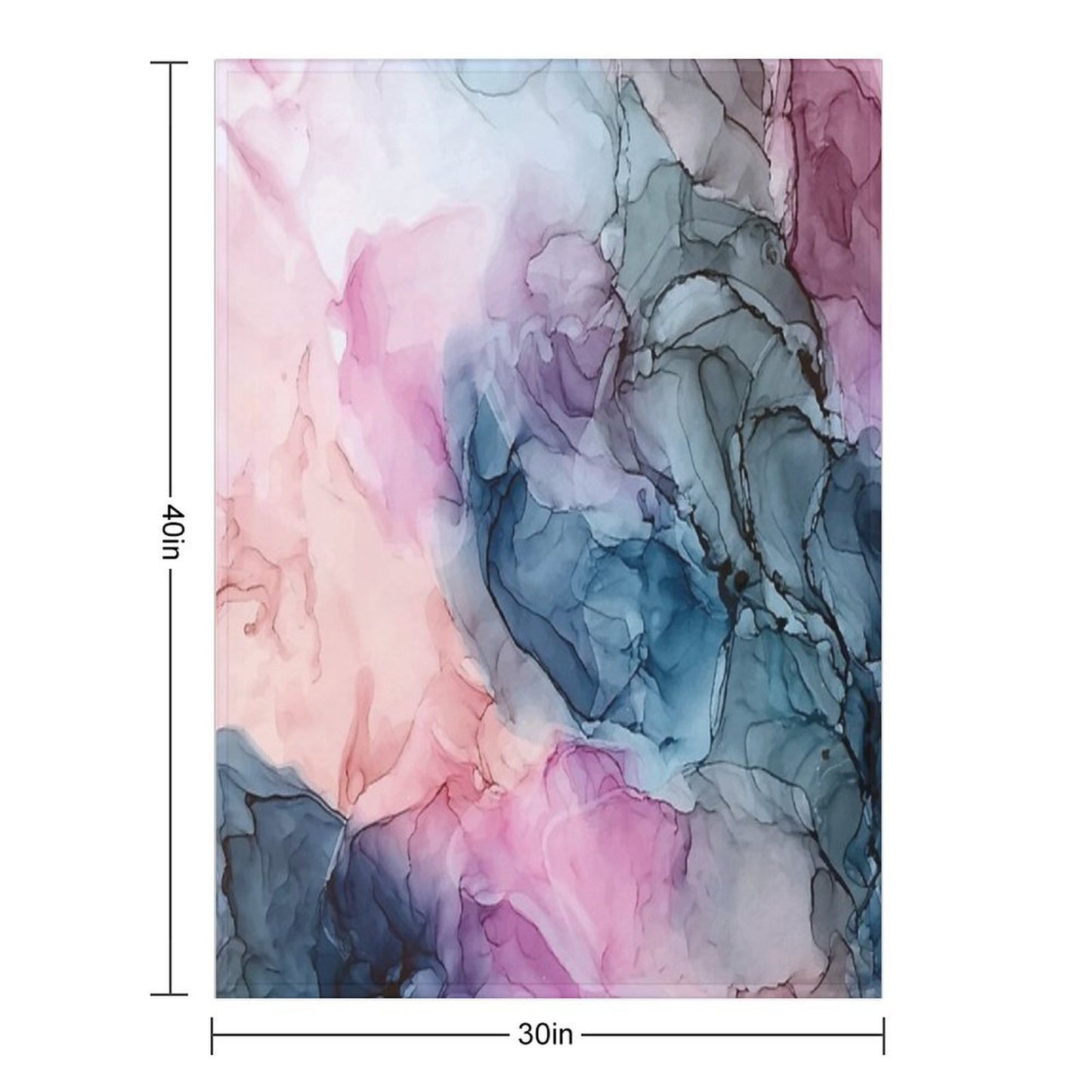 Heavenly Pastels 1 Original Abstract Ink Painting Eco-conscious Throw Blanket