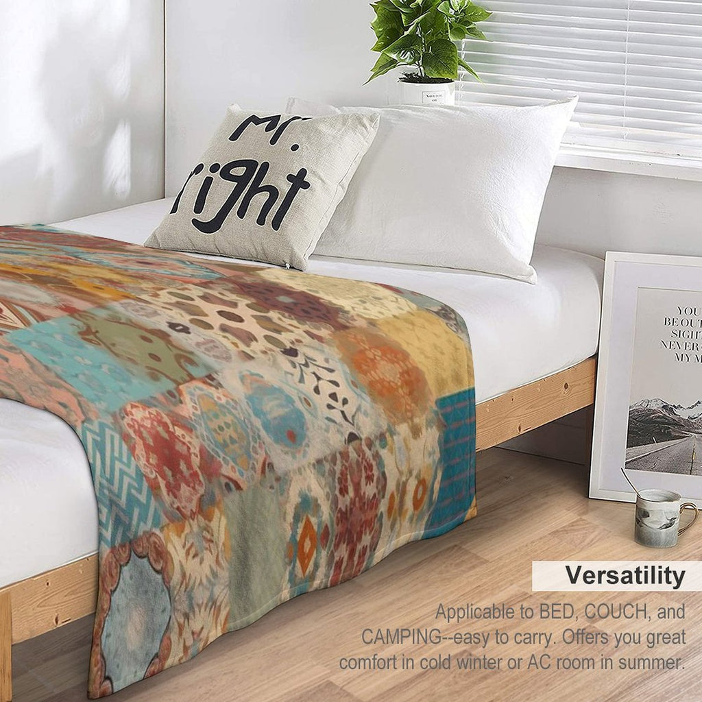 Bohemian Patchwork Style Multi-functional Throw Blanket