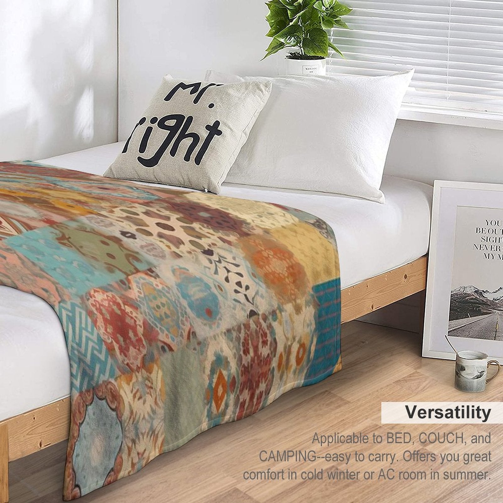 Bohemian Patchwork Style Multi-functional Throw Blanket