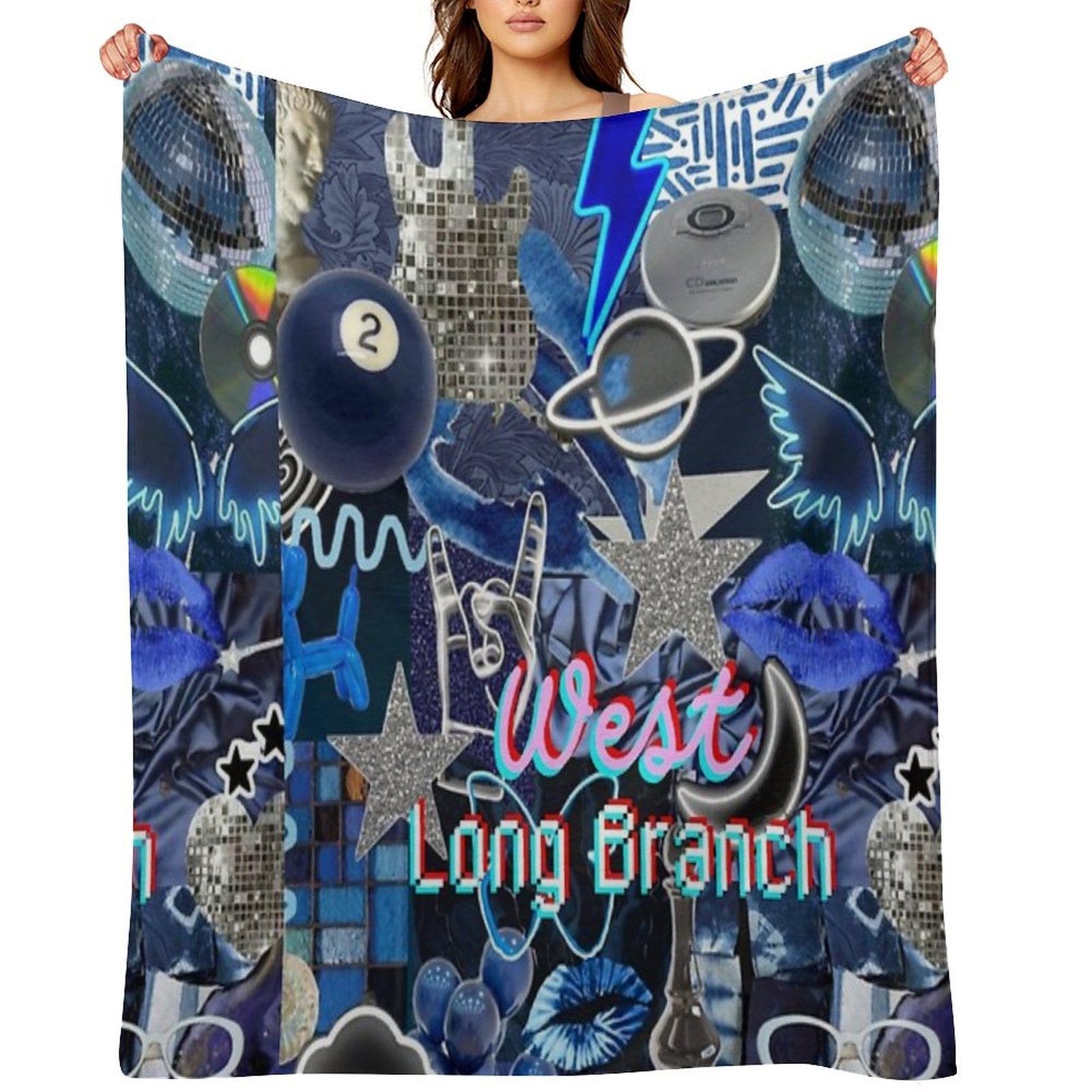 Monmouth West Long Branch COLLAGE Sustainable Throw Blanket