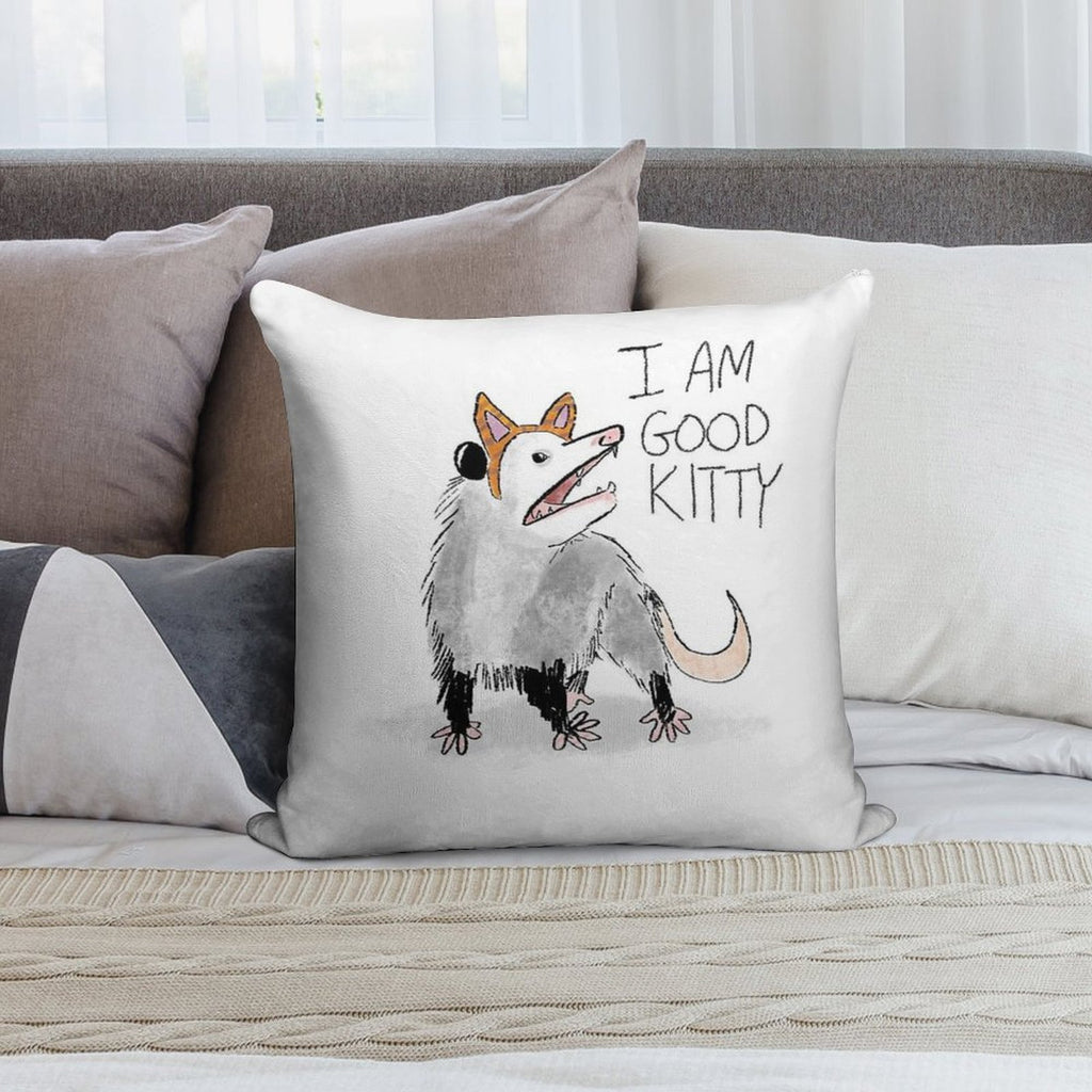 I AM GOOD KITTY Design Soft Shrink-Resistant Throw Pillow