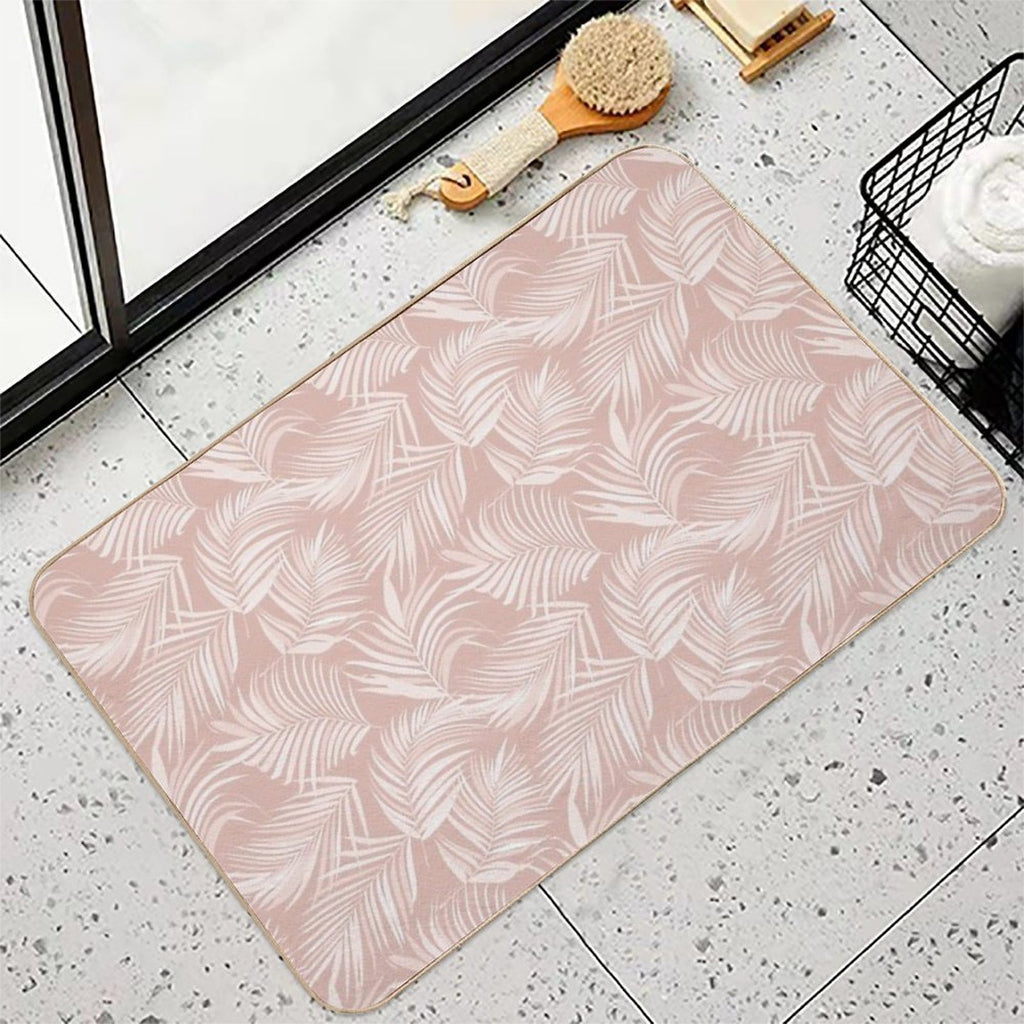 Palm Leaf Seamless Pattern  Easy Maintenance Bath Mat