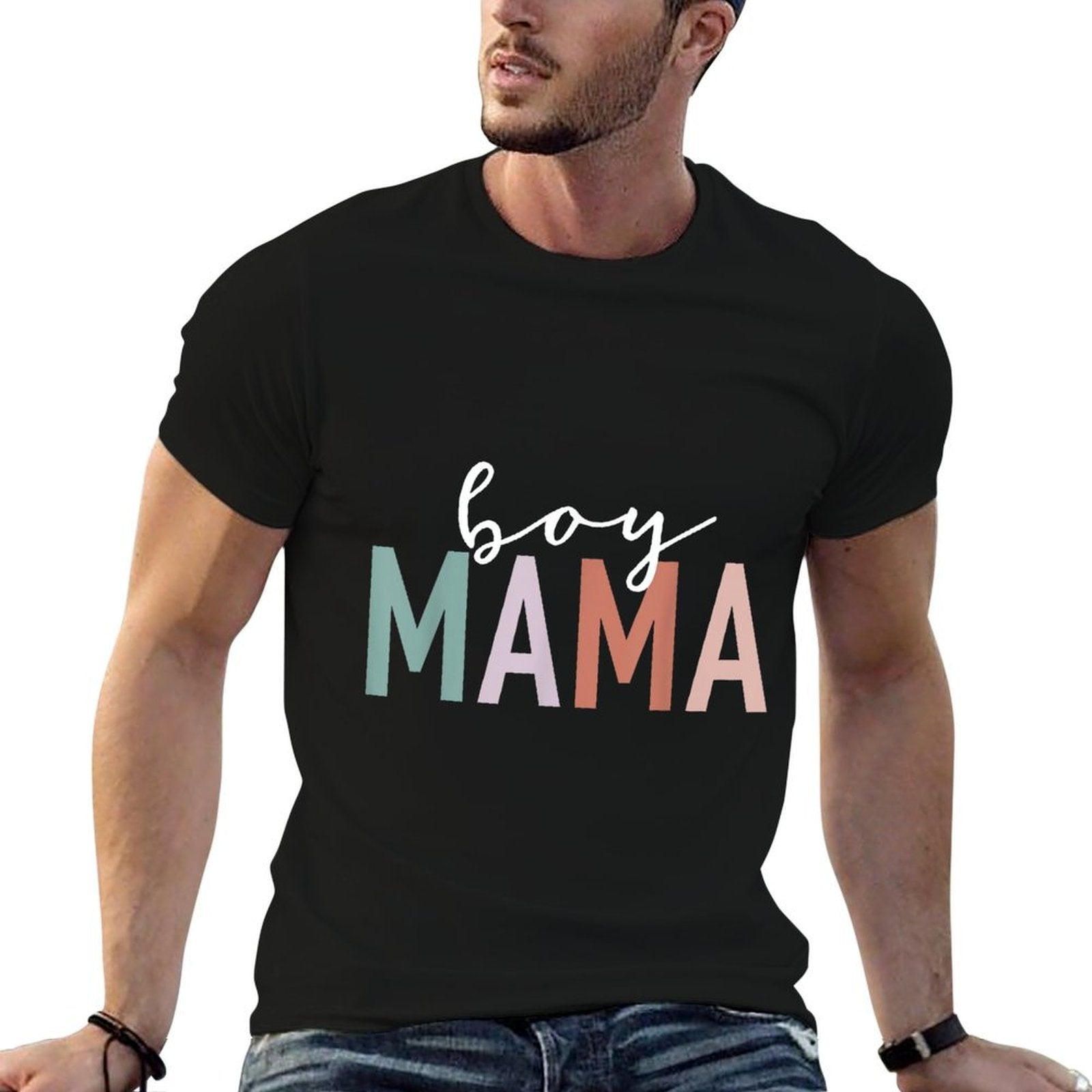 Boy Mama Gifts For Mother Mom Of Boys Leopard Print  Easy-care T-Shirt