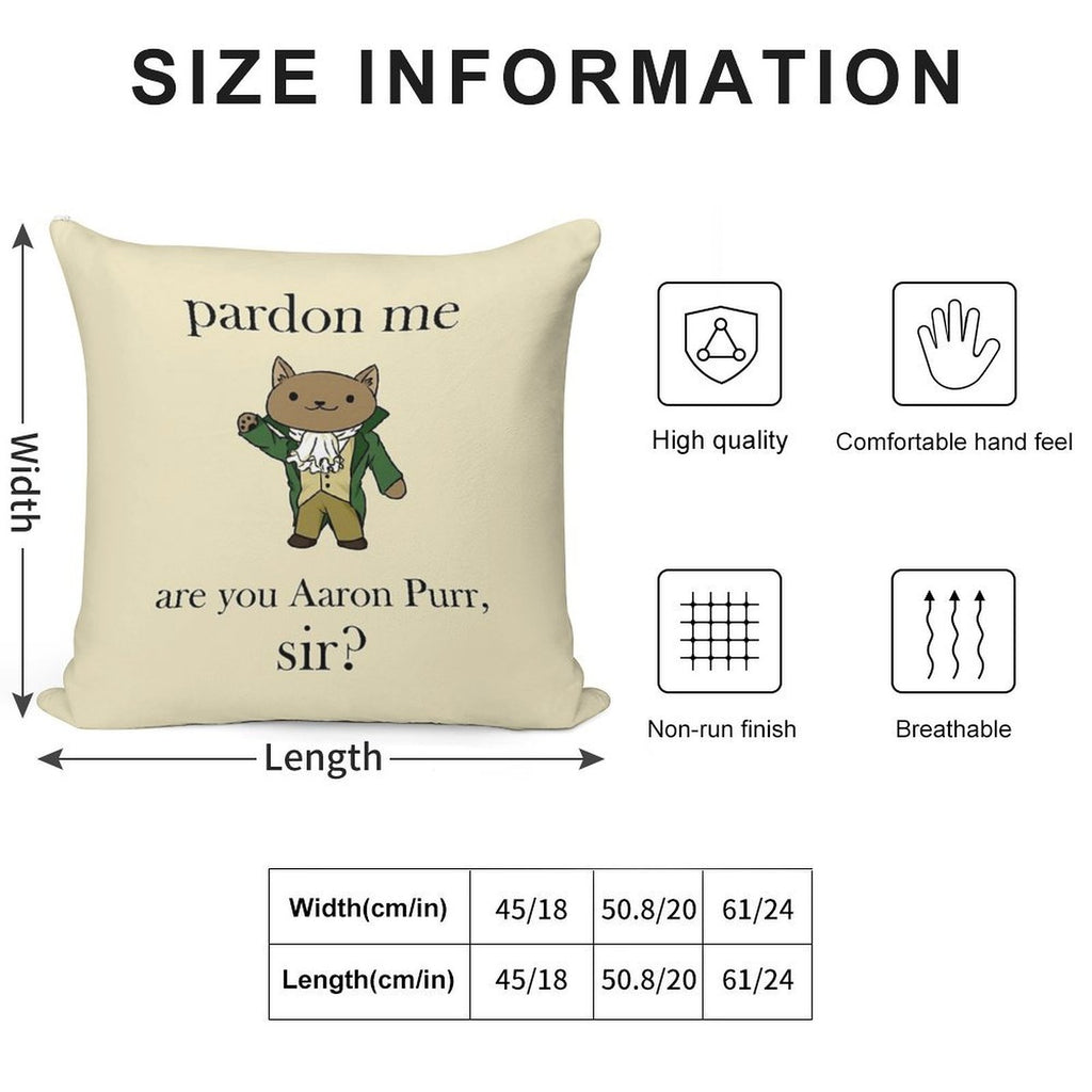 Alexander Hamilcat (Black Text) Soft Hidden Zipper Throw Pillow
