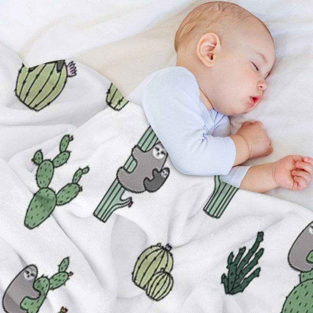 Cacti Sloths Comfort Throw Blanket
