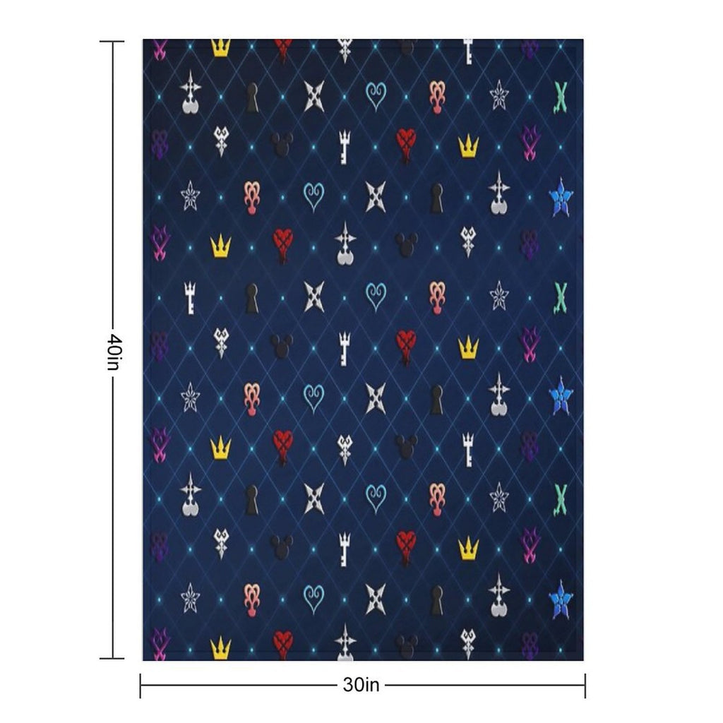 Kingdom Hearts Pattern Ver 2 Gift-ready Throw Blanket