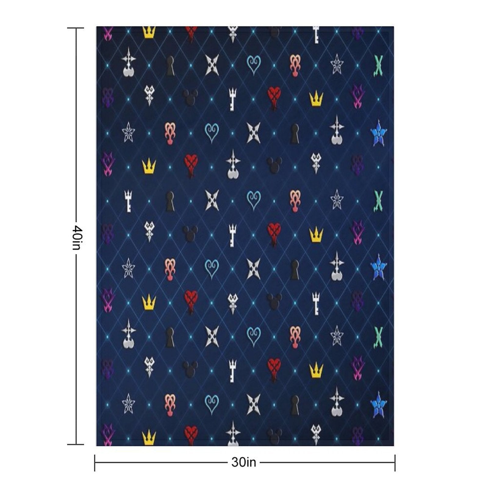 Kingdom Hearts Pattern Ver 2 Gift-ready Throw Blanket