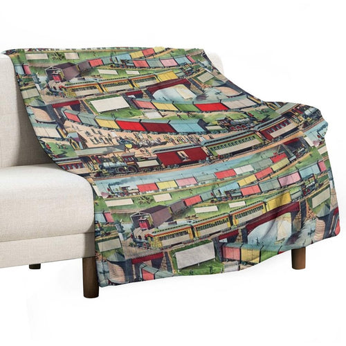 Antique Train Machine-washable Throw Blanket