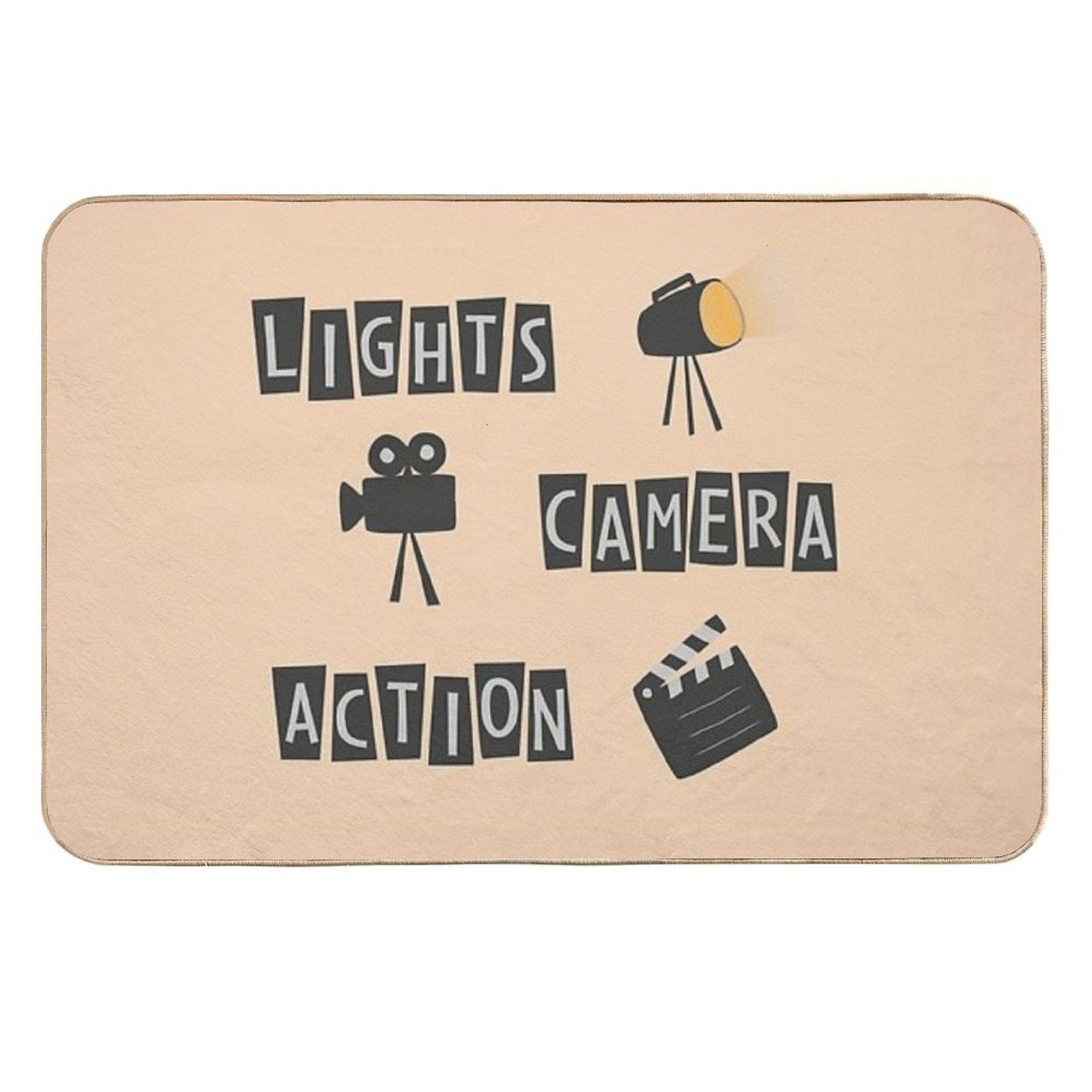 Lights Camera Action! Old Hollywood Movie  Versatile Bath Mat