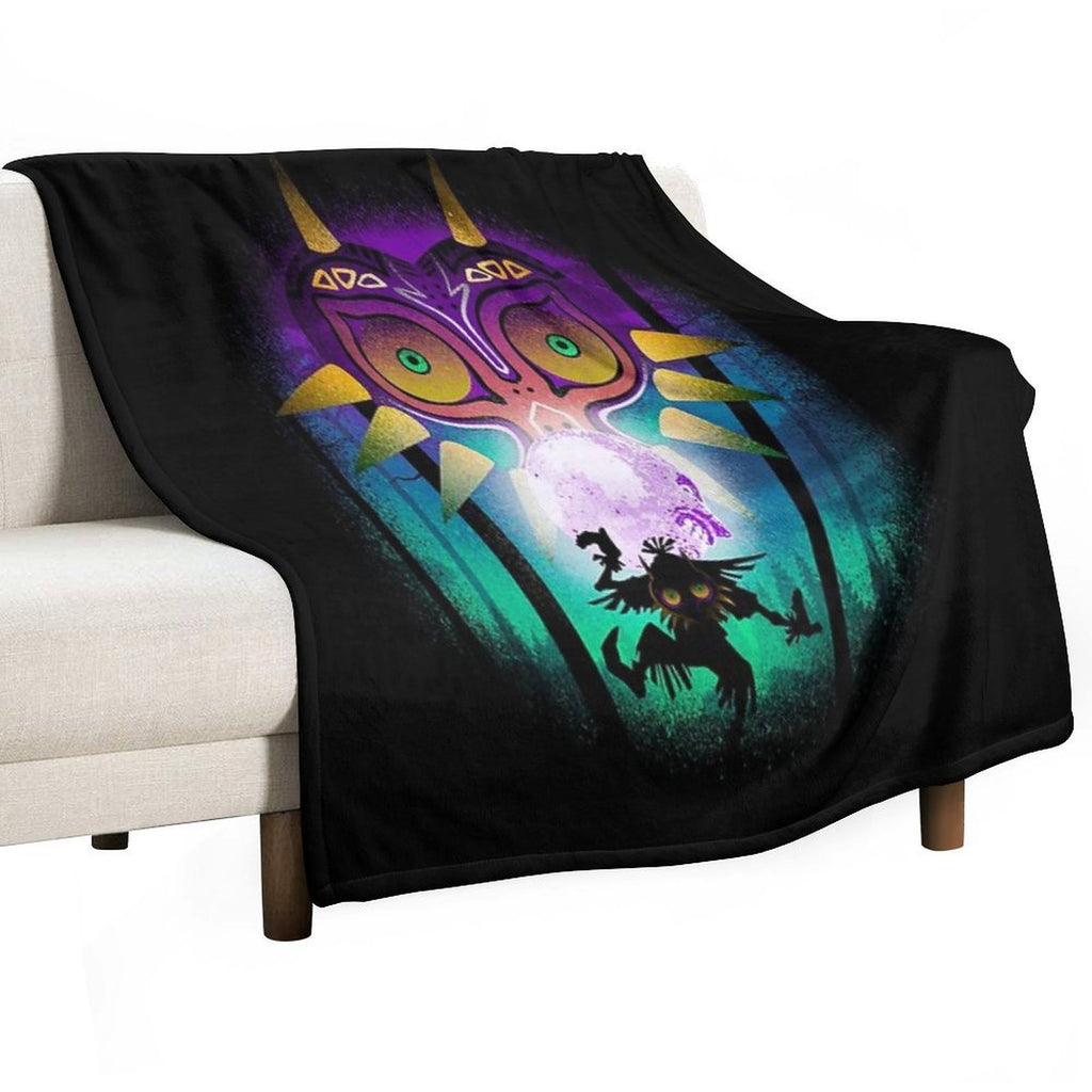 The Moon And The Mask Shrink-resistant Throw Blanket