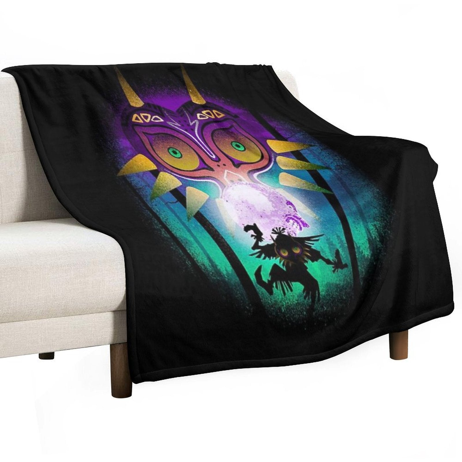 The Moon And The Mask Shrink-resistant Throw Blanket