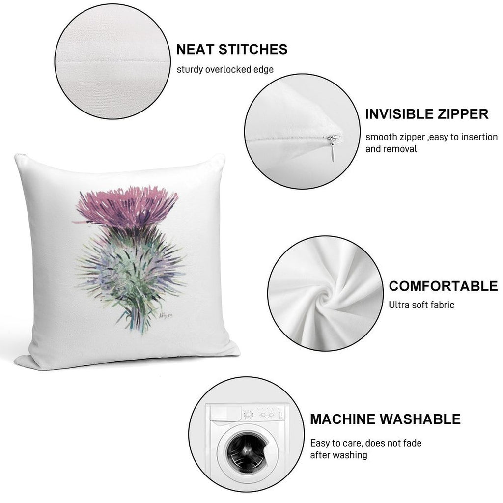 Scottish Thistle Soft Skin-Friendly Throw Pillow