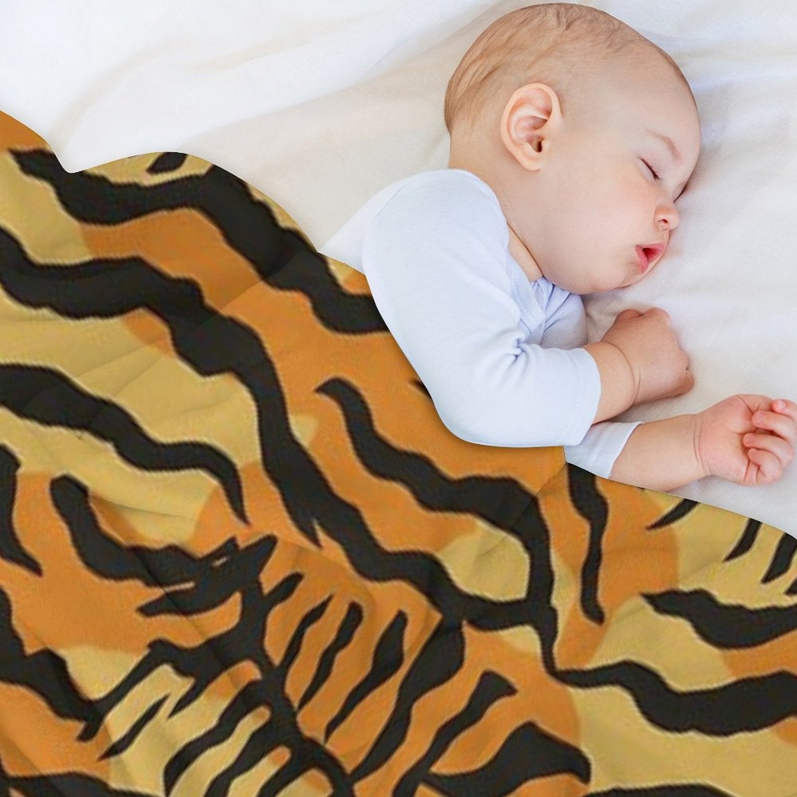 Vibrant Tiger Stripe Pattern Abstract Unique Print Sustainable Throw Blanket