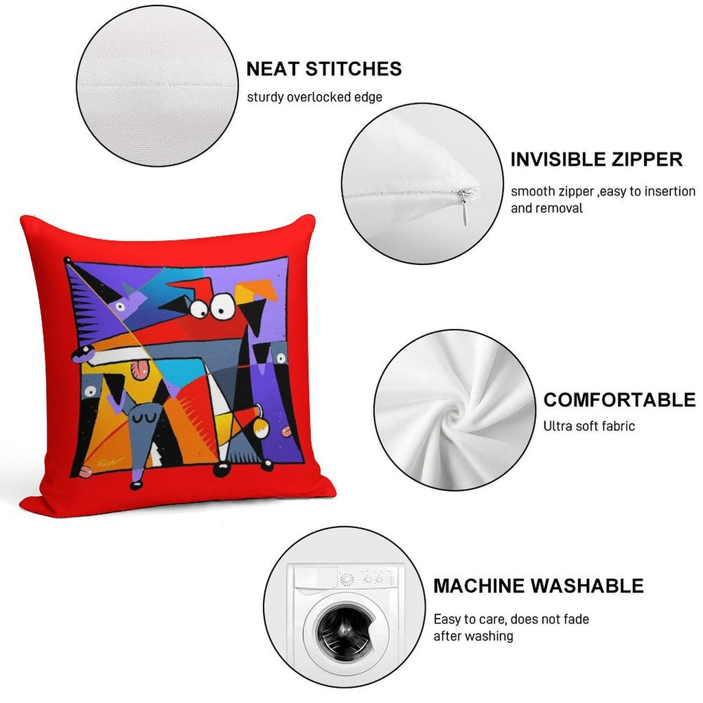 Derpism Soft Short Plush Fabric Throw Pillow