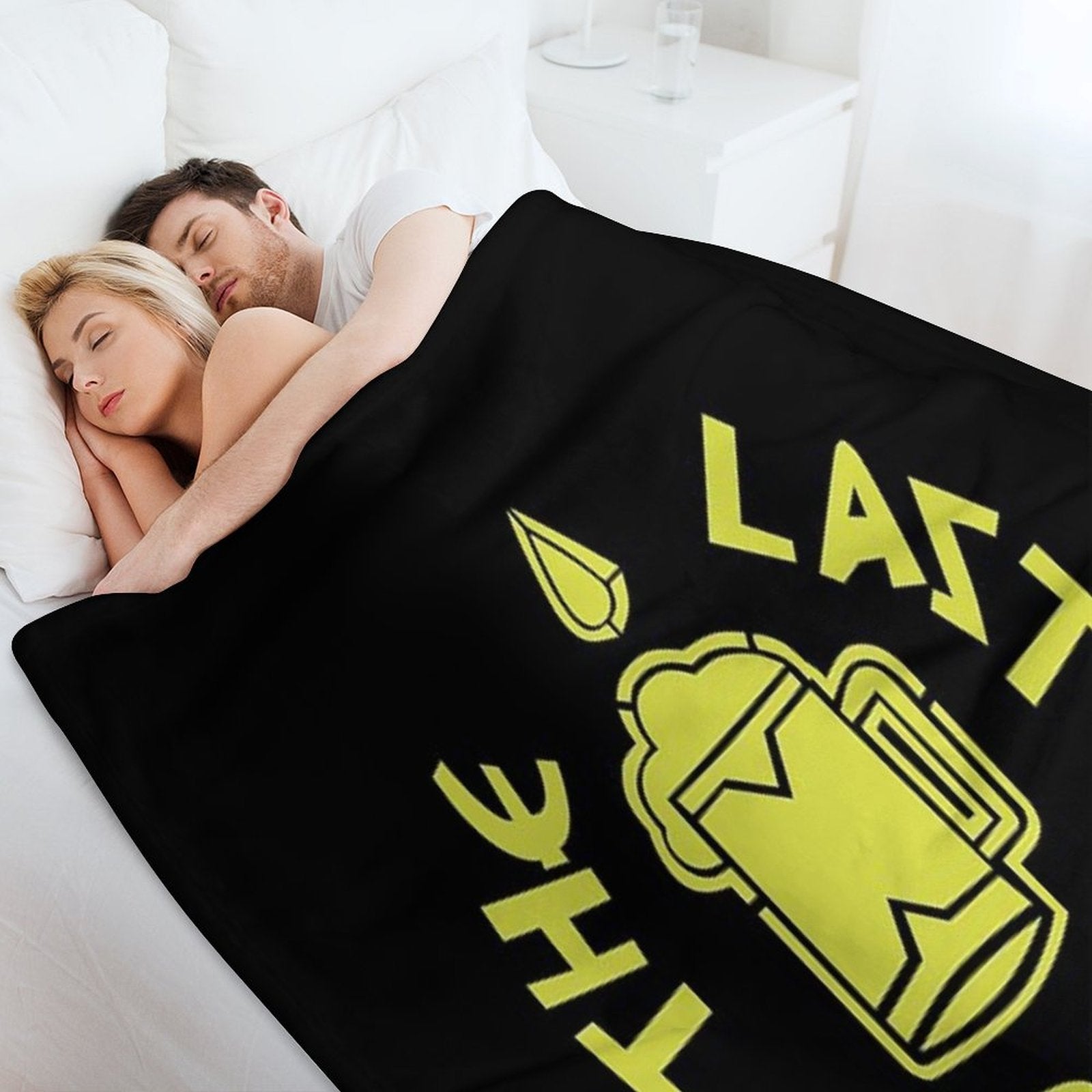 The Last Drop (Thematic Neon Green- Black BG) Travel-friendly Throw Blanket