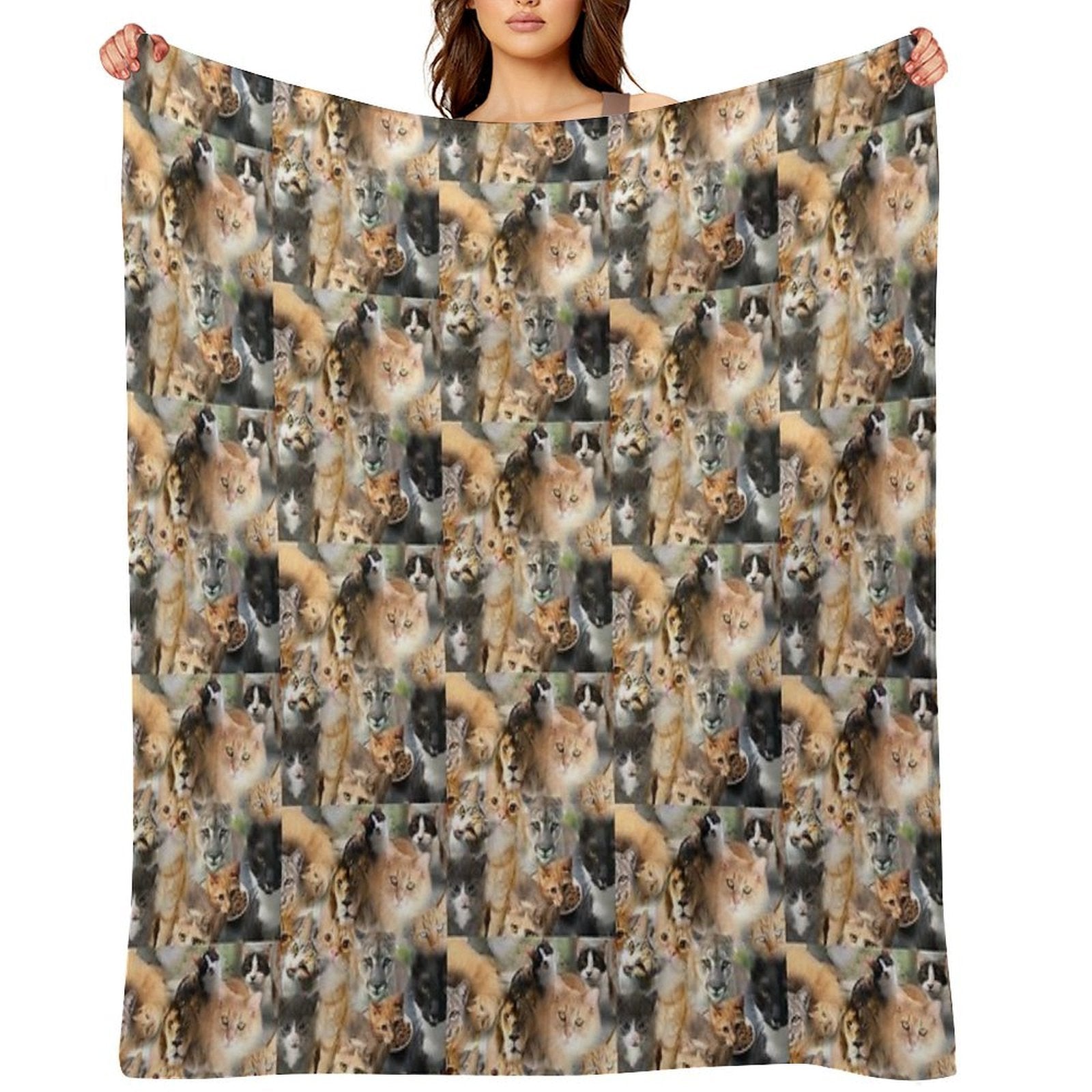 Cat Photo Collage All-season Throw Blanket