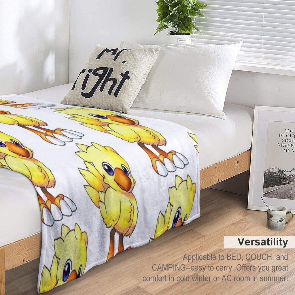 Baby Chocobo II  Final Fantasy Easter Collection Travel-friendly Throw Blanket