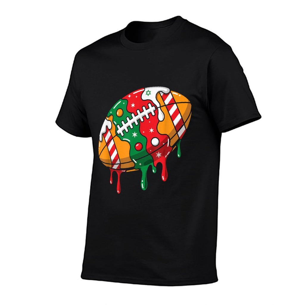 Football Christmas Drip  Summer-ready Fabric T-Shirt