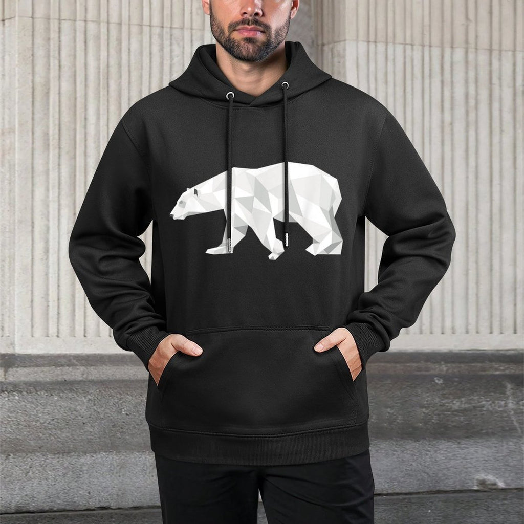 Cool Polar Bear Geometric Pattern Boho Art Christmas Animal Shrink-Resistant Hoodie